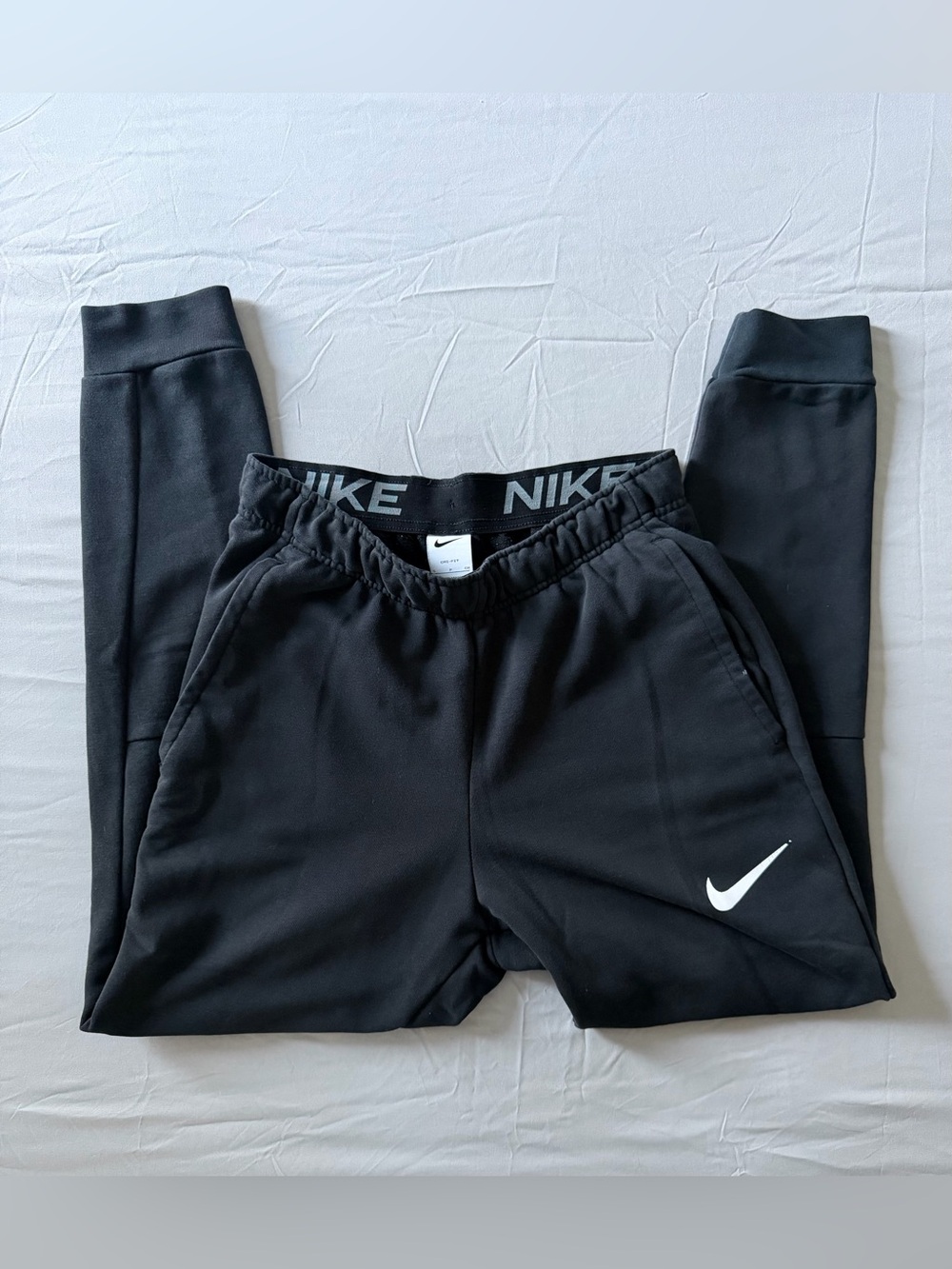 Nike Men's Dri-FIT Fleece Training Joggers Black Swoosh Size Small S